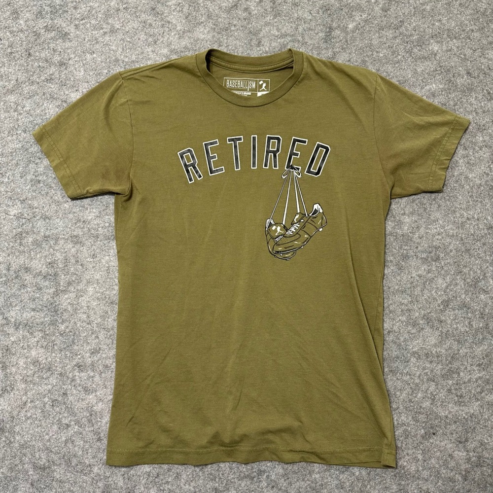 Baseballism T Shirt Mens Medium Green Retired Cleats Baseball Short Sleeve